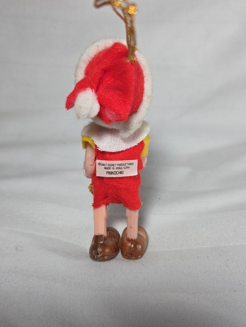 Vintage 1970's Pinocchio Ornament in Red and Yellow - Picture 3 of 4